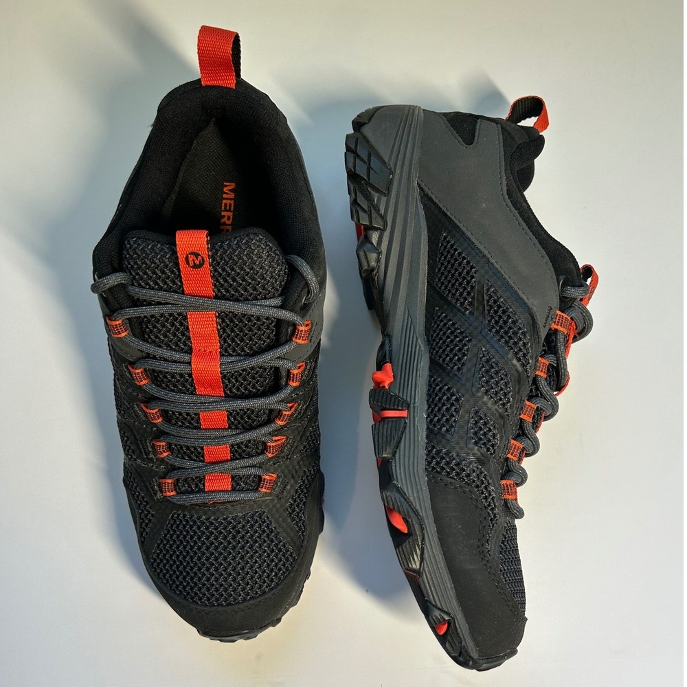Merrell Moab FST 2 Mens Hiking Shoes Black Orange Vibram J77471 Size 8